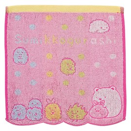 Marushin Mini Towel, Sumikko Gurashi, Colorful Dot Polar Bear, Cotton, Antibacterial, Odorless, Fluffy, 3 Sizes Available, 6575017200