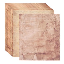 QUARKZMAN 48 Sheets Vintage Paper, Parchment Paper, Standard Printer Paper, Double-Sided Old Paper with Folds, 11 x 8 Inches, Light Brown, for Scrapbooking, Gift Wrapping, Certificates