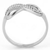 YourJewelleryBox Silver Ring Ladies Crossover Band Cubic Zirconia DA054 Q