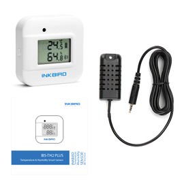 Inkbird Bluetooth Thermometer/Hygrometer, Indoor Thermometer, Hygrometer, with External Temperature and Humidity Probe, Smart Sensor, Graph Display, Data Logger, Data Export, Temperature Control with