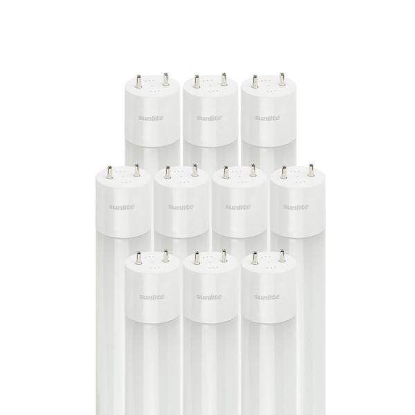 10 Pack Sunlite LED T8 Plug and Play Shatter Proof 14W Light Bulb Medium Bi-Pin (G13) Base, Warm White