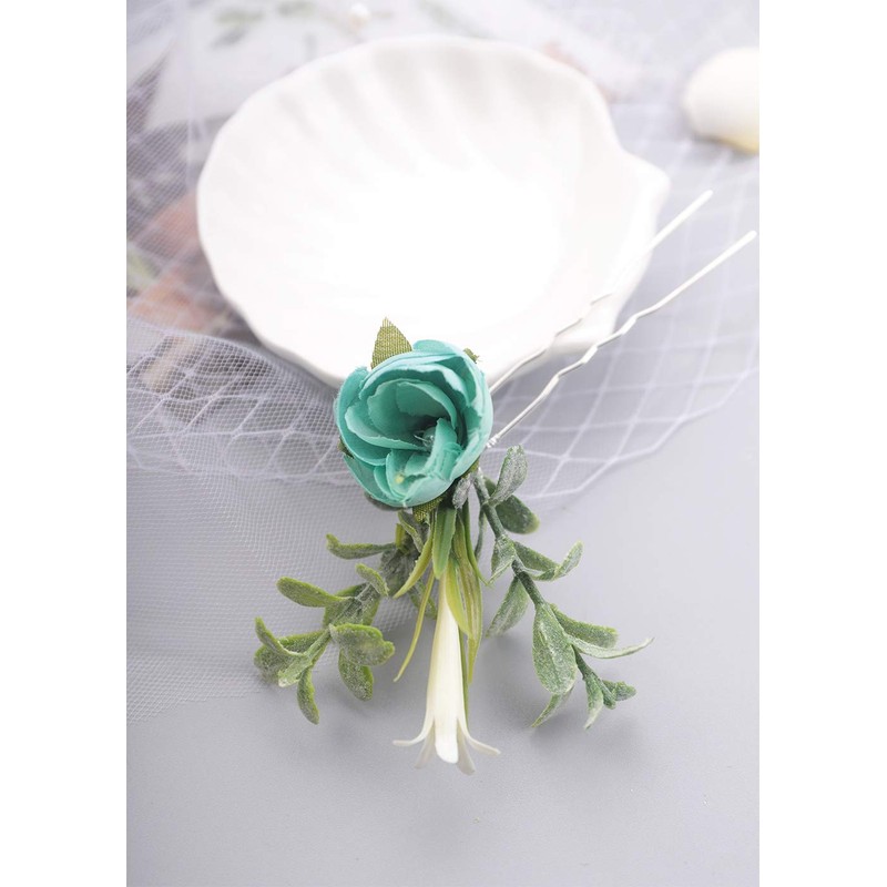 (Style 3) - Aimimier Bridal Flower Hair Pins Magnolia Eucalyptus