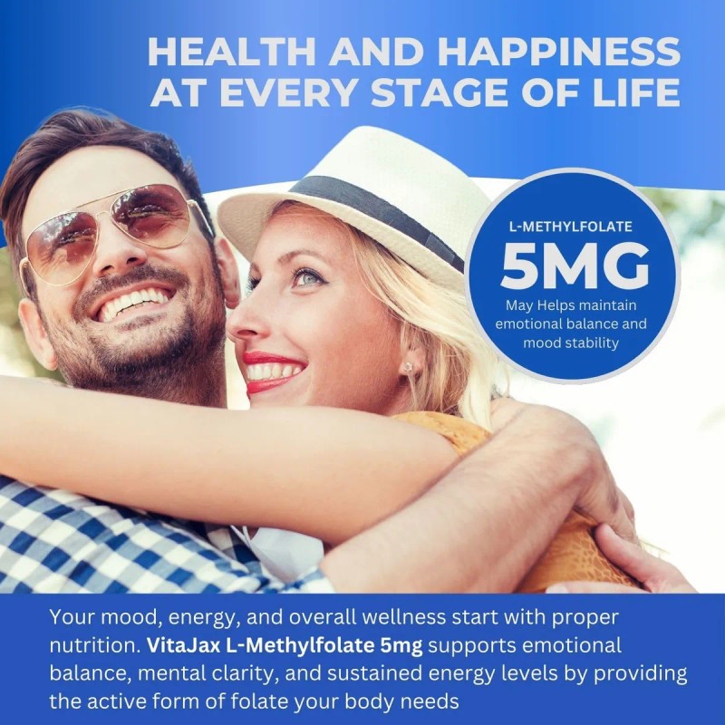 Vitajax L-metilfolato 5mg 120 Cpsulas Sin Gluten