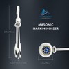The Masonic Collection - Napkin Holder with Metal Silver Hook