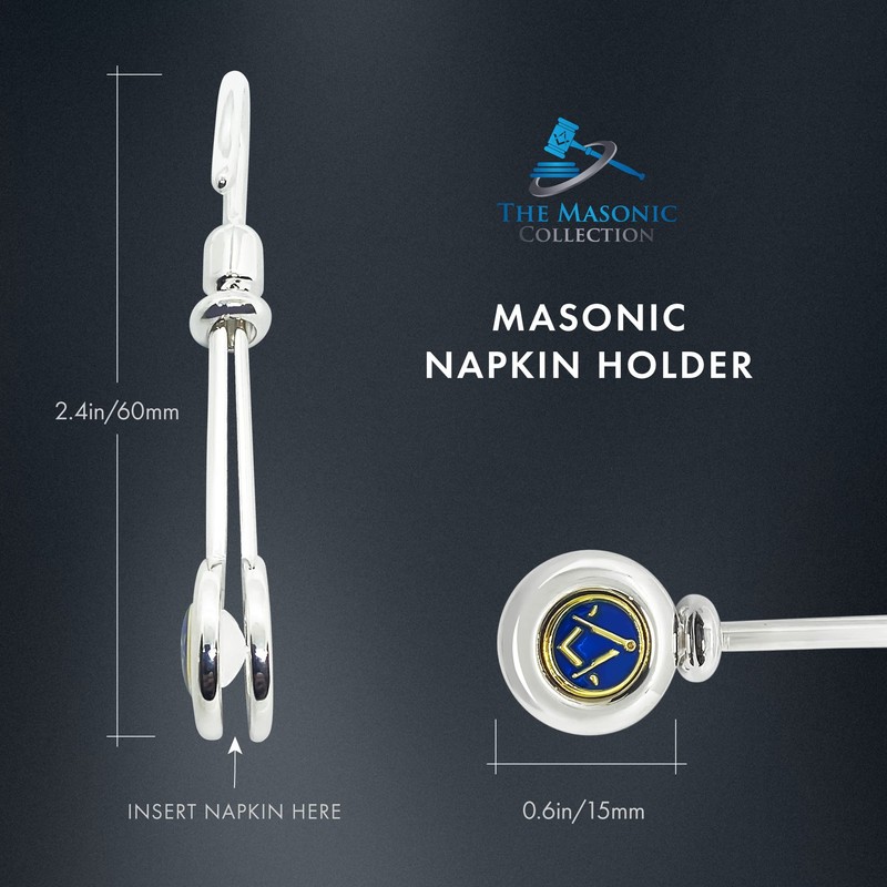 The Masonic Collection - Napkin Holder with Metal Silver Hook
