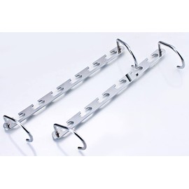 AKUYAO Space-saving metal clothes hanger holder for more order in the wardrobe - magic clothes hanger organiser with new hook design - chrome/silver, 26 cm long