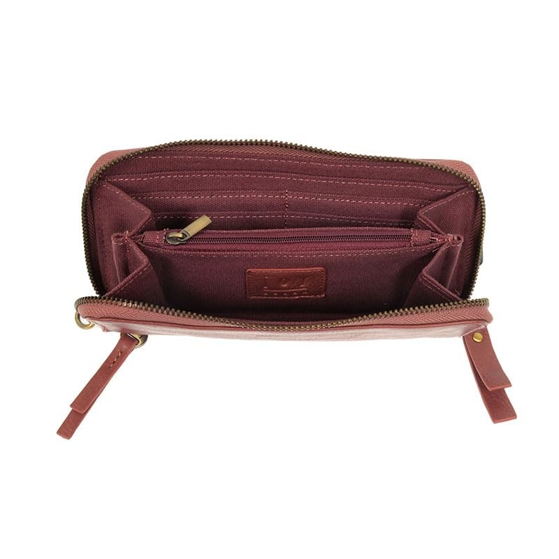 Joy Susan Chloe Zip Around Wallet Wristlet- Dusty Raspberry