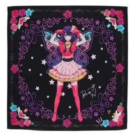 [Oshiiko] x ANNASUI Print Handkerchief, Eye x Butterfly (Black) [100% Cotton] Approx. 20.5 inches (52 cm), 000755-0001-01