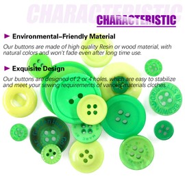 Swpeet 1000Pcs Christmas Green Craft Buttons, 2 and 4 Holes Red Round Craft Resin Sewing Buttons Suitable for Christmas Sewing Decorations, Art & Crafts Projects DIY Decoration - Green