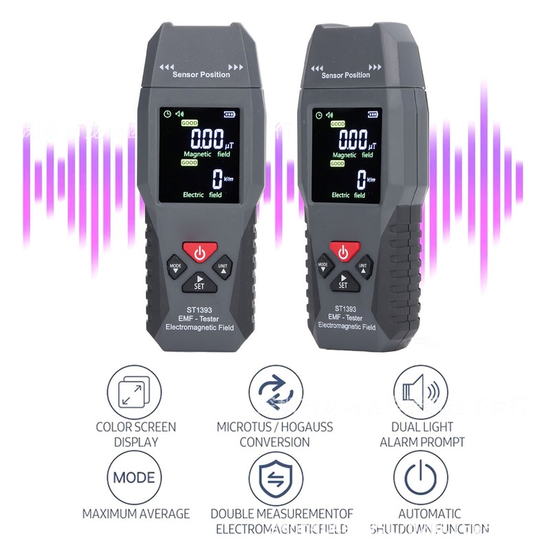 EMF Meter Handheld Electromagnetic Field Radiation Detector Digital LCD Portable
