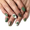 St Patricks Press on Nails Short Oval Fake Nails with