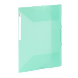 Viquel - Large Capacity Plastic 3 Flap Folder - A4 File Box with ID Label - Translucent Green