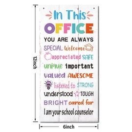 Office Wood Decor Sign, Hanging Wood Sign Office Décor, Rustic Door Sign, Colorful Wood Wall Art Sign, Vintage Counselor Decoration, School Counselor Office Wall Décor, Welcome Sign