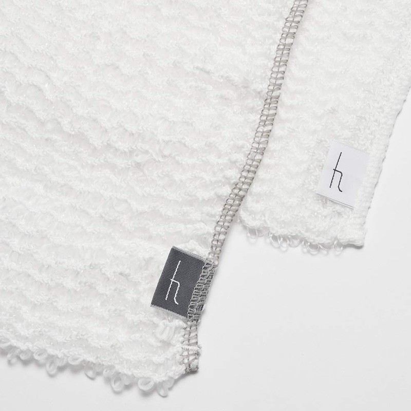 (H concept) Ash Tag (H Tag) Body Wash Towel, White,