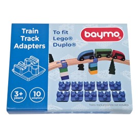 Baymo Duplo to Wooden Track Adapter for Kids Age 3 Years & Up - Railway Set Accessories & Add Ons (10 Adapters)