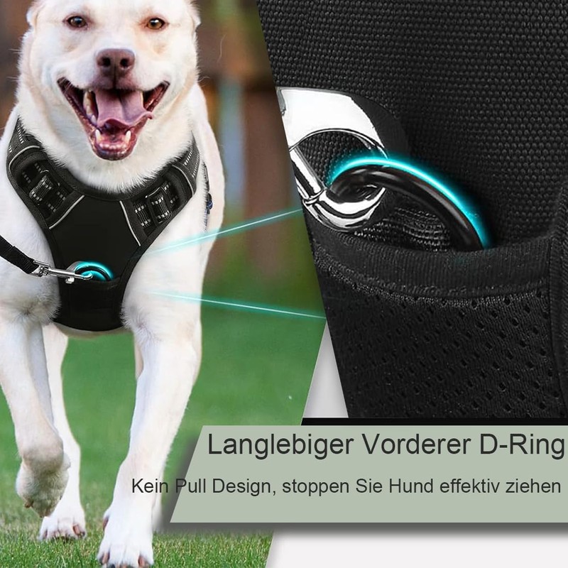 No Pull Dog Harness, Adjustable, Breathable, Reflective, Soft Padded Dog