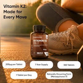 Vitamin K2 MK7 200mcg - 1 Year Supply - 365 Vegan Tablets - 1 a Day