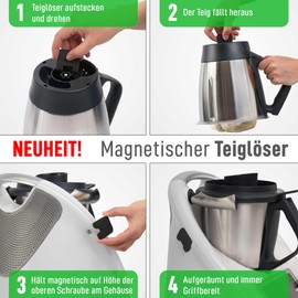 KochFix Magnetic Dough Remover for Thermomix TM5, TM6 - Thermomix Dough Flower Mixing Pot - Thermomix Dough Remover - Ideal Thermomix Accessory - Black