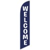 Welcome (Blue) Advertising Feather Flag Banner with Complete 15ft Pole