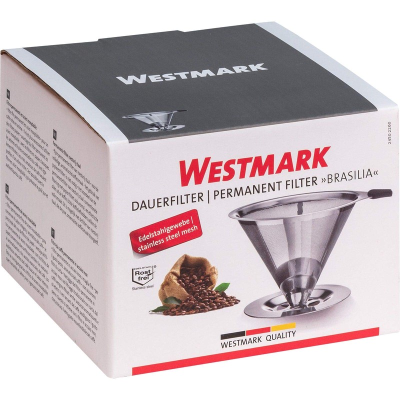 Westmark Dauerfilter/Dripper Kaffee, mit Tassenhalterung, Brasilia, Aufsatzfläche 10 cm, 18/8