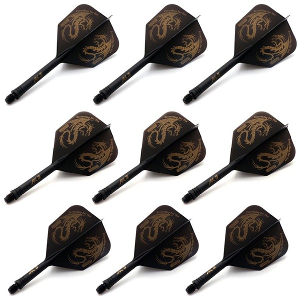 CUESOUL 3 Sets Integrated Dart Shaft and Flights,Dart Shaft Length 21mm/28mm/33mm,with exclusive pattern design