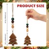 Civaner 6 Pcs Neutral Christmas Tree Hanging Ornament Rustic Wooden