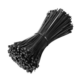 JelKen 500 Pack Black Cable Ties, 200mm x 3.6mm, 8" Nylon Tie Wraps, Self-Locking Strong Zip Ties for Home Office and Garden