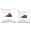 Curling Stone Ice Sport Curling Fire Sweep Throw Pillow