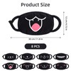 AOZUO 8PCS Cute Cat Face Mask, Kawaii Cotton Mouth Masks