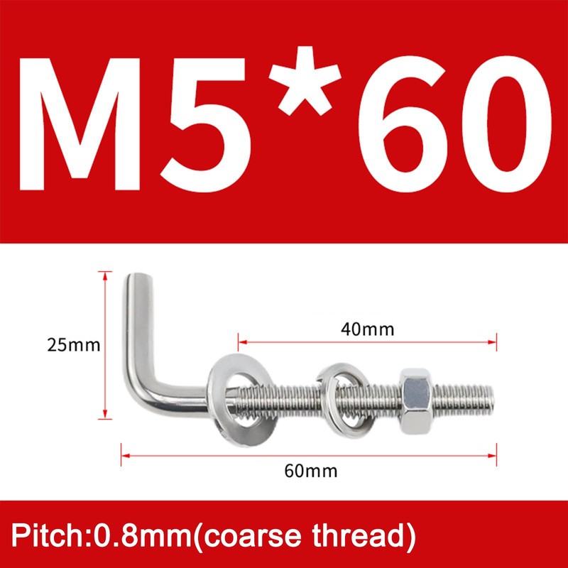 30 Pcs L-Shaped Threaded Screw Kits, 304 Stainless Steel Foundation