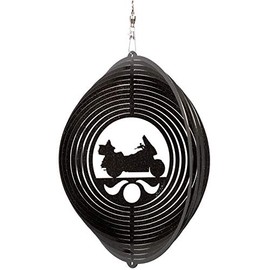 SWEN Products Motorcycle Gold Wing Swirly Metal Wind Spinner