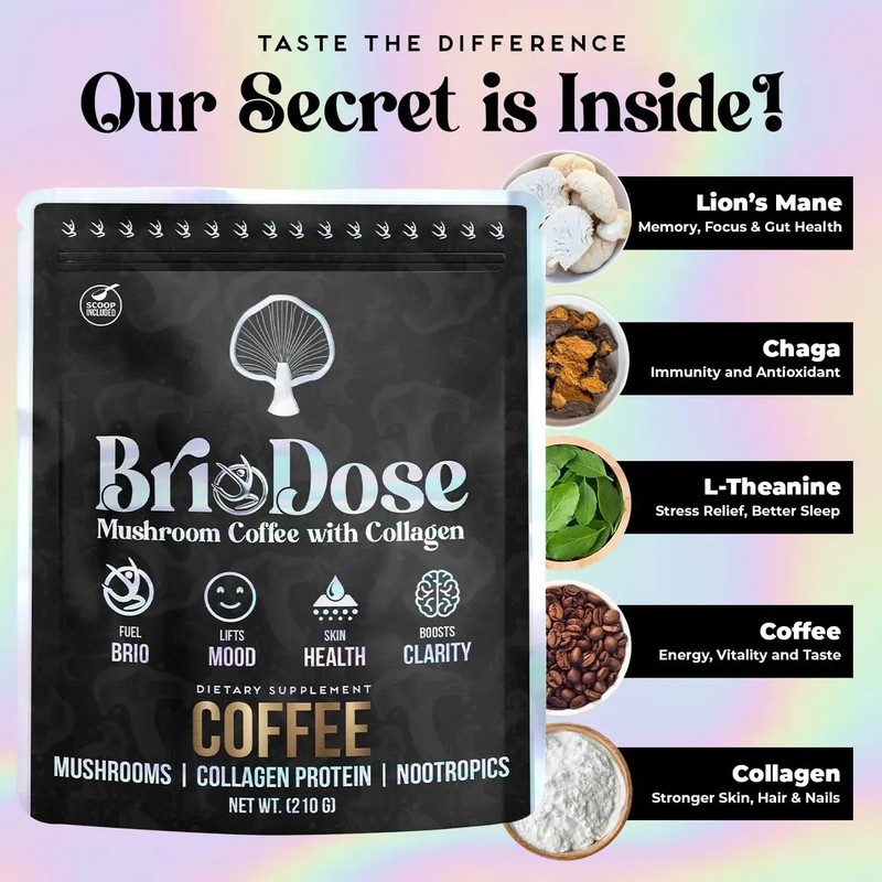 Briodose Café Adaptogénico Con Colágeno 30 Porciones