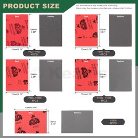 Keadic 32Pcs Sanding Sponges Sandpaper Assortment Set Includes 240-5000 Grit Sand Sponges Blocks Abrasive Wet Dry Sandpaper Sheets for Wood Coarse Fine Finishing, Washable and Reusable