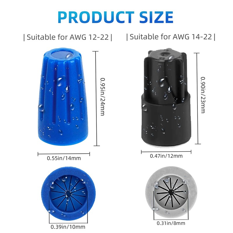 40PCS Waterproof Outdoor Wire Electrical Connectors,Sealant Twist Nuts Caps Cable