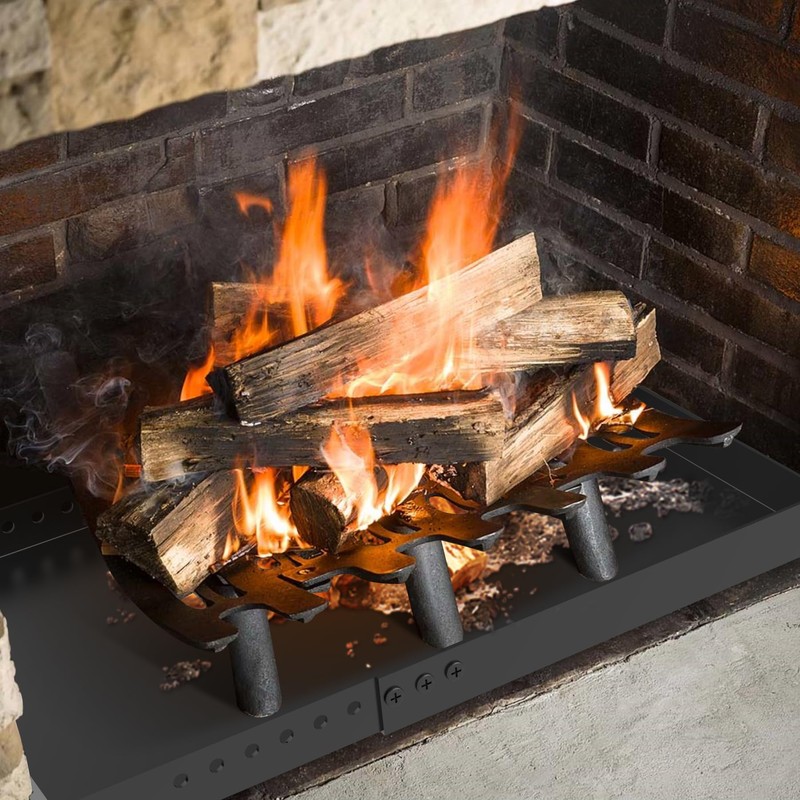 GCGOODS Fireplace Tray with Handles, Expandable Ember Holder Fireplace Pan
