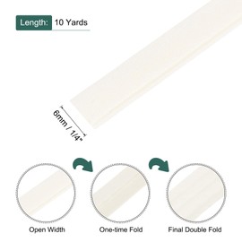 sourcing map 1/4 Inch Double Fold Bias Tape Polyester Continuous Bulk Bias Tape for Sewing,Seaming Quilting Hemming Binding Crafts (Beige White 10 Yards)