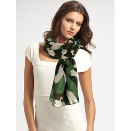 DAMILY Men's Camouflage Print Large Cotton Scarf Women's Beautiful Scarves and Scarves, Army Green