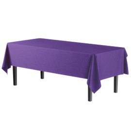 Exquisite 24-Pack Purple Plastic Table Cloth - 54In. x 108In. Disposable Tablecloth for Parties - Rectangle Tablecloth - Disposable Table Cloths for Parties - Plastic Table Cover for Picnics