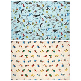 Perfect for School Desks, Placemat, Set of 2, 15.7 inches (40 cm), 23.6 inches (60 cm), 100% Cotton, Made in Japan, Large, Kids, Boys in the Sea, Car, Beige