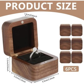 Brand: Loetere 6 Pcs Wooden Ring Boxes for Wedding Ceremony Proposal Mini Engagement Ring...