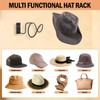 FAMIWIN 4 Pack Cowboy Hat Holder, Metal Cowboy Hat Hanger
