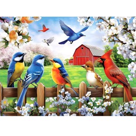 500 Piece Puzzles for Adults,Jigsaw Puzzles 500 Pieces Colorful Birds Jigsaw Puzzles Spring Season Farm Puzzle Bird Lover Puzzles 500 Pieces for Adults Premium Cardboard Puzzle Gift Toy