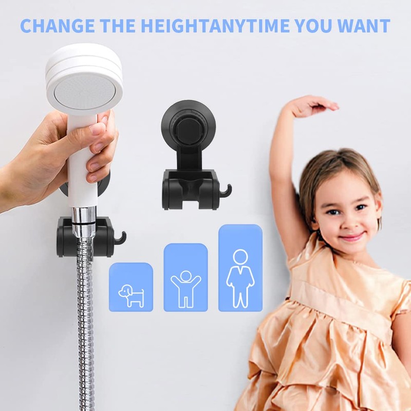 Shower Head Holder, Suction Cup Handheld Shower Head Bracket Adjustable