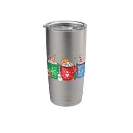 Christmas Hot Chocolate Cup Peppermint Mocha Stainless Steel Insulated Tumbler