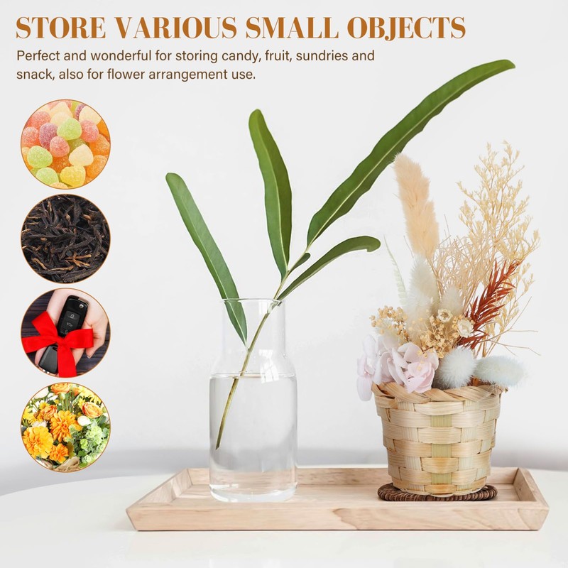 Ciieeo 4Pcs Small Woven Baskets Portable Storage Baskets for Desktop