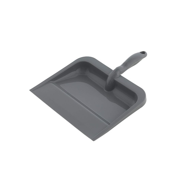 Superio Heavy Duty Dustpan - Durable Plastic with Comfort Grip Handle, Lightweight Multi Surface Dust Pan for Easy Sweep Broom 10 inch Wide (Grey)