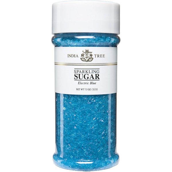India Tree Electric Blue Sparkling Sugar, 7.5 oz (Pack of 3)