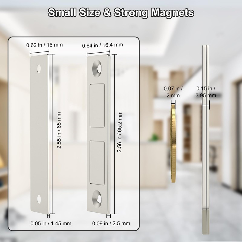 Drawer Magnet Jiayi Door Magnets, 12 Pack Ultra Thin Cabinet