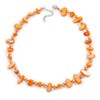 Avalaya Orange Sea Shell and Transparent Orange Glass Bead Necklace