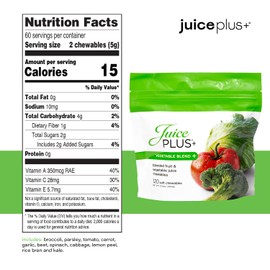 JuicePlus+ Fruit, Vegetable & Berry Blend Soft Chews (Chewables) - 30 Plant-Based Ingredients! Vegan Gummies for Kids & Adults - Gluten-Free, Non-GMO, No HFCS - Prepacked 3 pouches (30 Adult Servings Each)